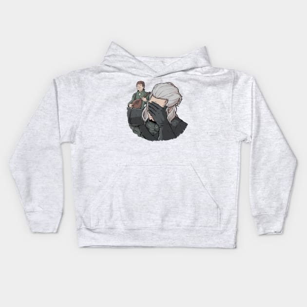 Geralt Face Palm Kids Hoodie by xMorfina